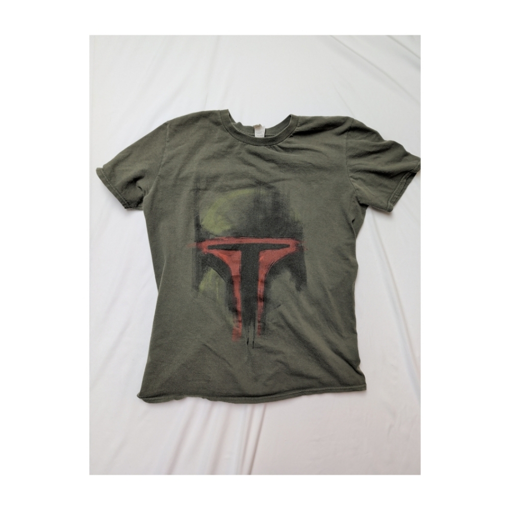 Green T-Shirt with Mandalorian Image